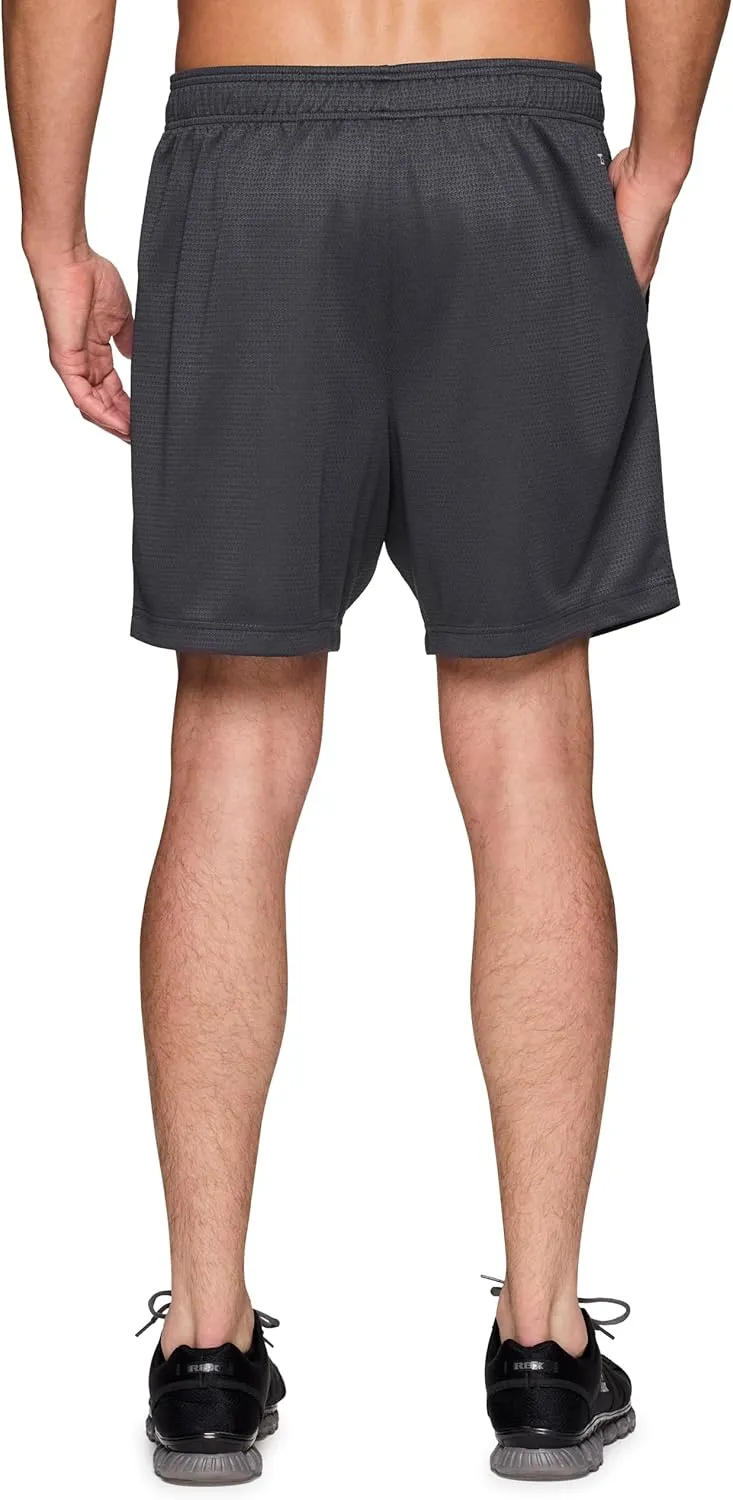 RBX Active Gym Shorts for Men, 7" X-DrI Moisture Wicking Quick Drying Jersey Mesh Workout Running Shorts with Pockets