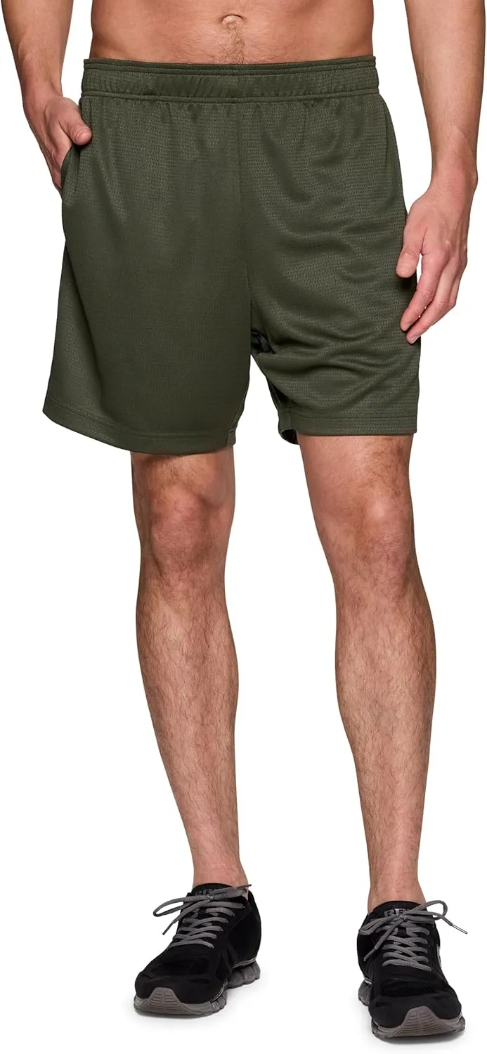 RBX Active Gym Shorts for Men, 7" X-DrI Moisture Wicking Quick Drying Jersey Mesh Workout Running Shorts with Pockets