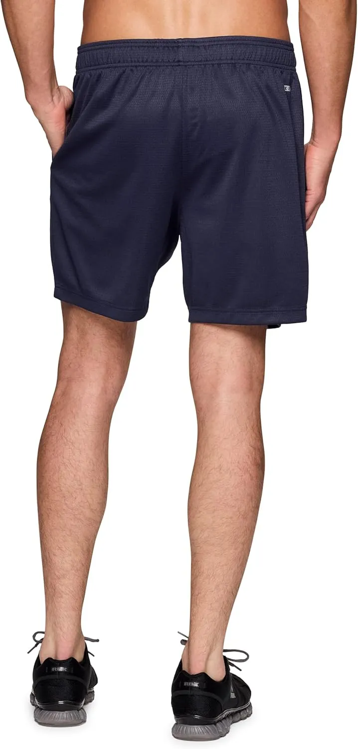 RBX Active Gym Shorts for Men, 7" X-DrI Moisture Wicking Quick Drying Jersey Mesh Workout Running Shorts with Pockets