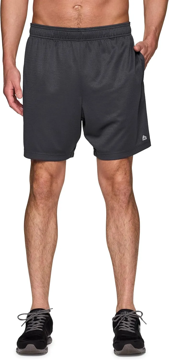 RBX Active Gym Shorts for Men, 7" X-DrI Moisture Wicking Quick Drying Jersey Mesh Workout Running Shorts with Pockets