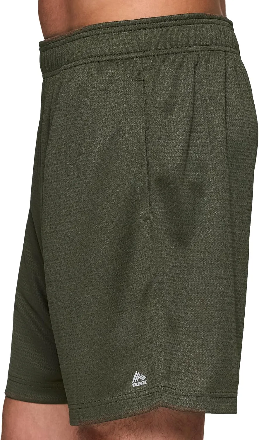 RBX Active Gym Shorts for Men, 7" X-DrI Moisture Wicking Quick Drying Jersey Mesh Workout Running Shorts with Pockets