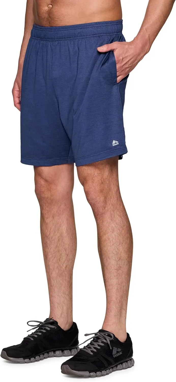 RBX Active Men's Gym Shorts, Moisture Wicking Quick Drying Jersey Running Workout Shorts with Pockets