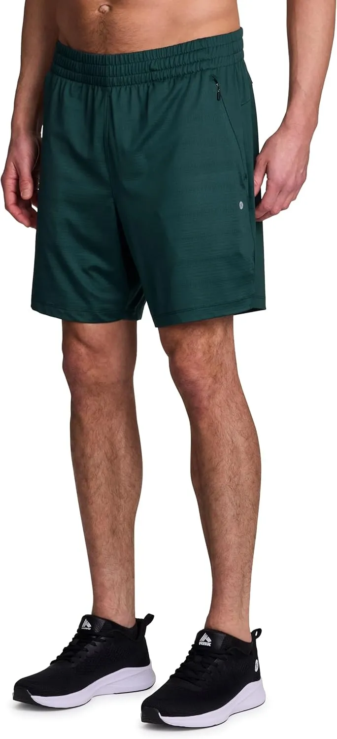 RBX Active Men's Gym Shorts, Moisture Wicking Quick Drying Jersey Running Workout Shorts with Pockets