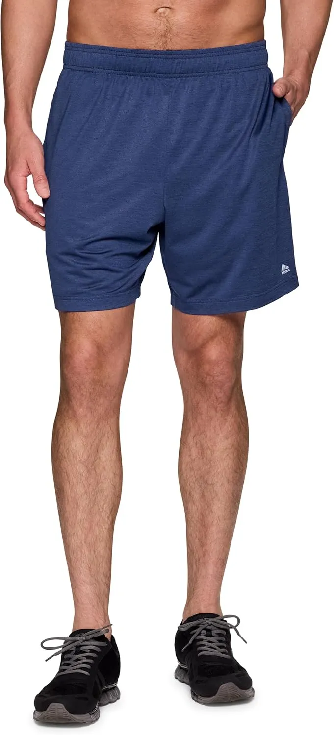 RBX Active Men's Gym Shorts, Moisture Wicking Quick Drying Jersey Running Workout Shorts with Pockets