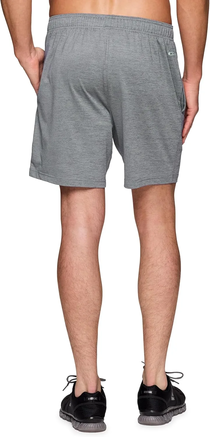 RBX Active Men's Gym Shorts, Moisture Wicking Quick Drying Jersey Running Workout Shorts with Pockets