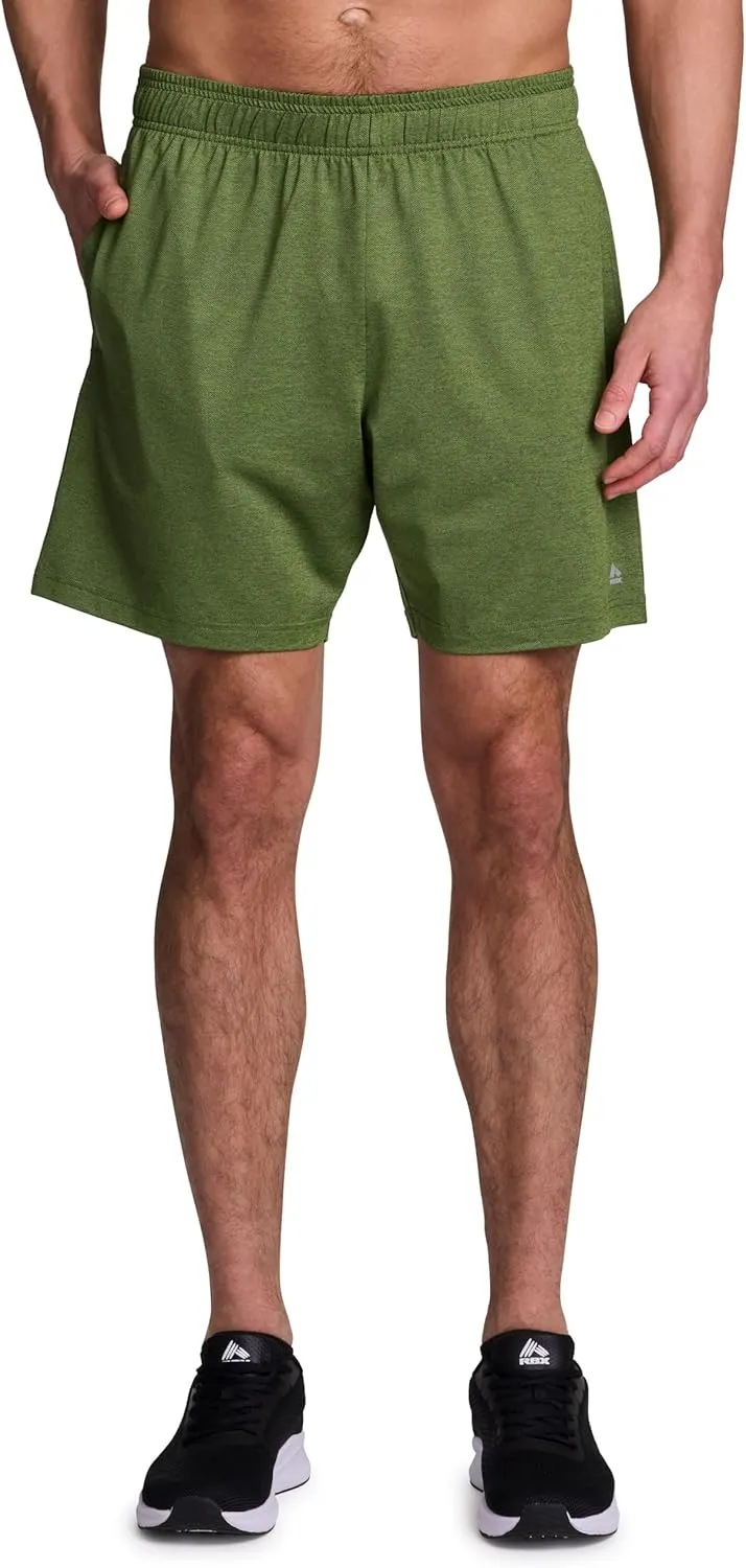 RBX Active Men's Gym Shorts, Moisture Wicking Quick Drying Jersey Running Workout Shorts with Pockets