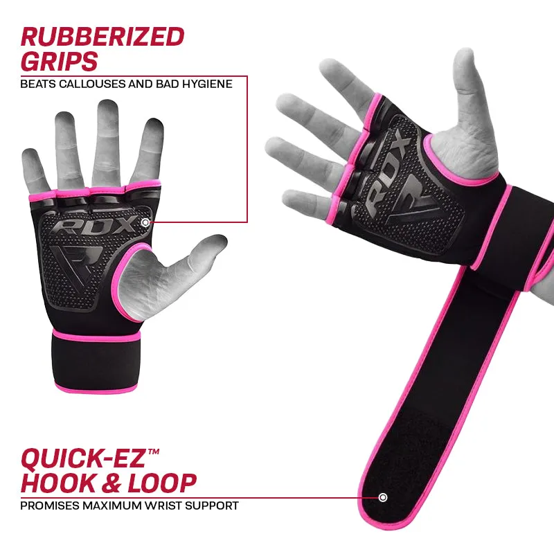 RDX X8 Pink Boxing Inner Gel Gloves with Strap