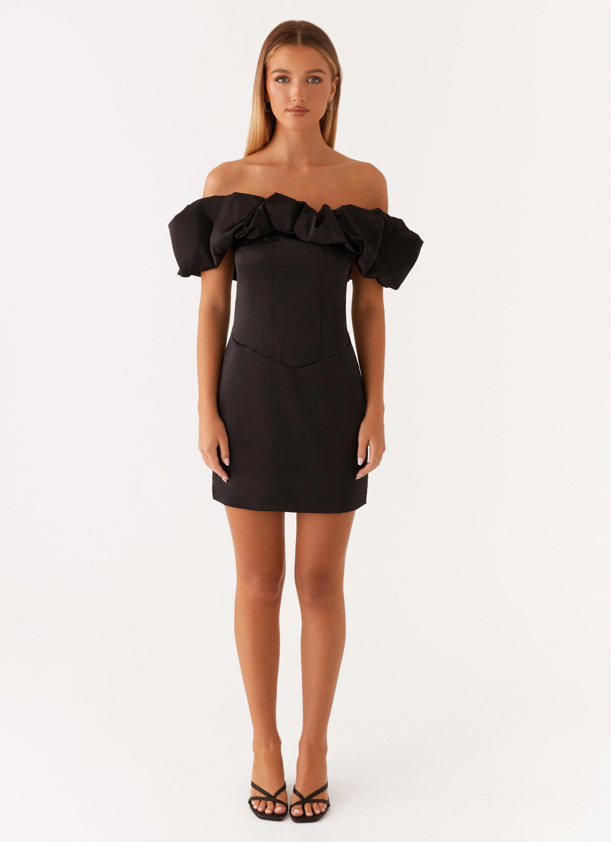 Read My Mind Mini Dress - Black Sleek Comfort
