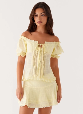 Hundred Percent Mini Skirt - Yellow Flexible shape
