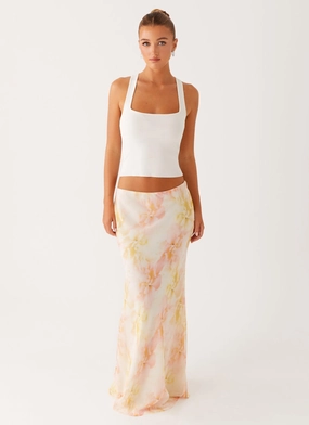 Harlow Chiffon Maxi Skirt - Floral Print Stretch Fit Wear