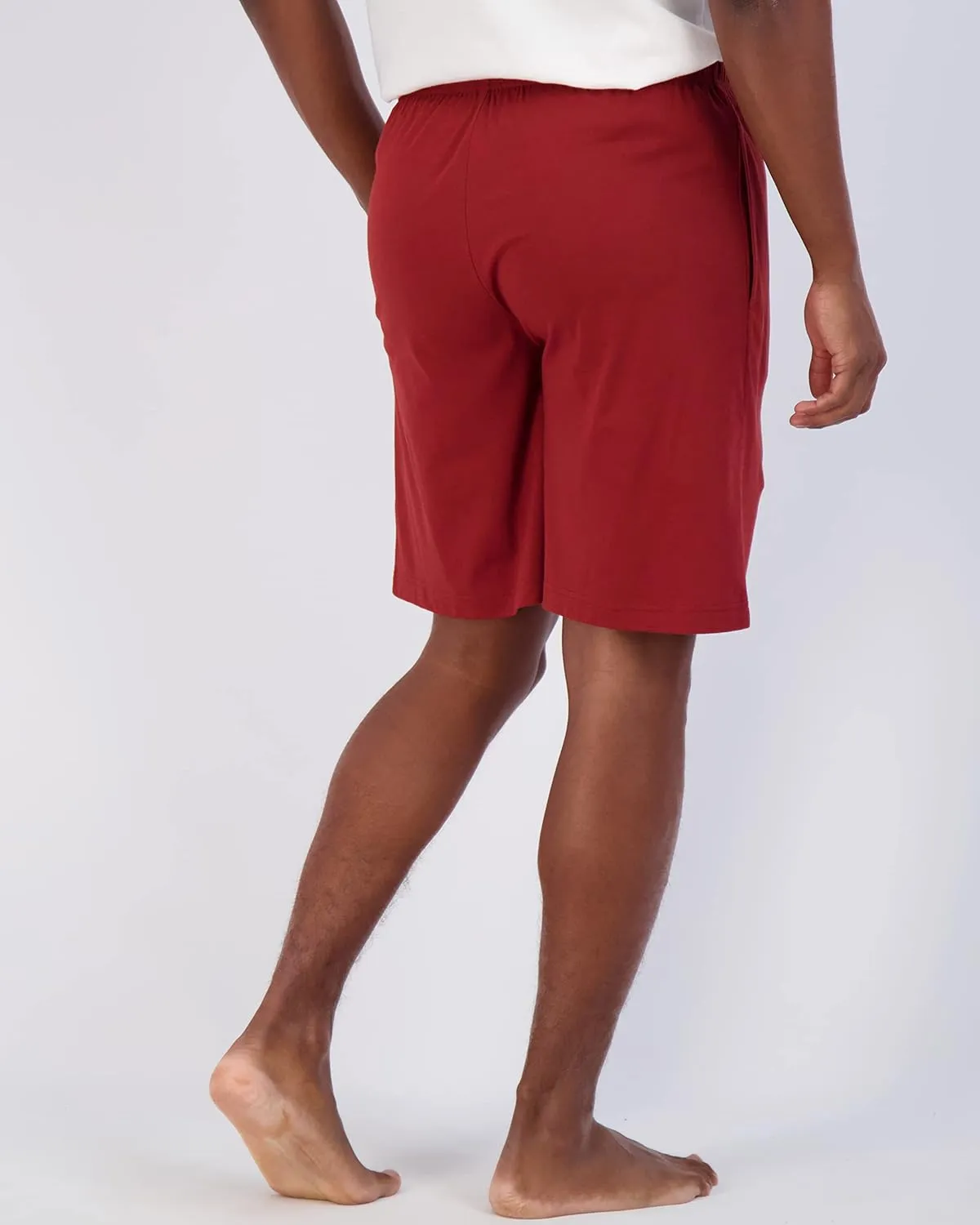 Real Essentials 3 Pack:Mens Cotton Ultra-Soft Knit Sleep Pajama Shorts & Lounge Wear (Available In Big & Tall)
