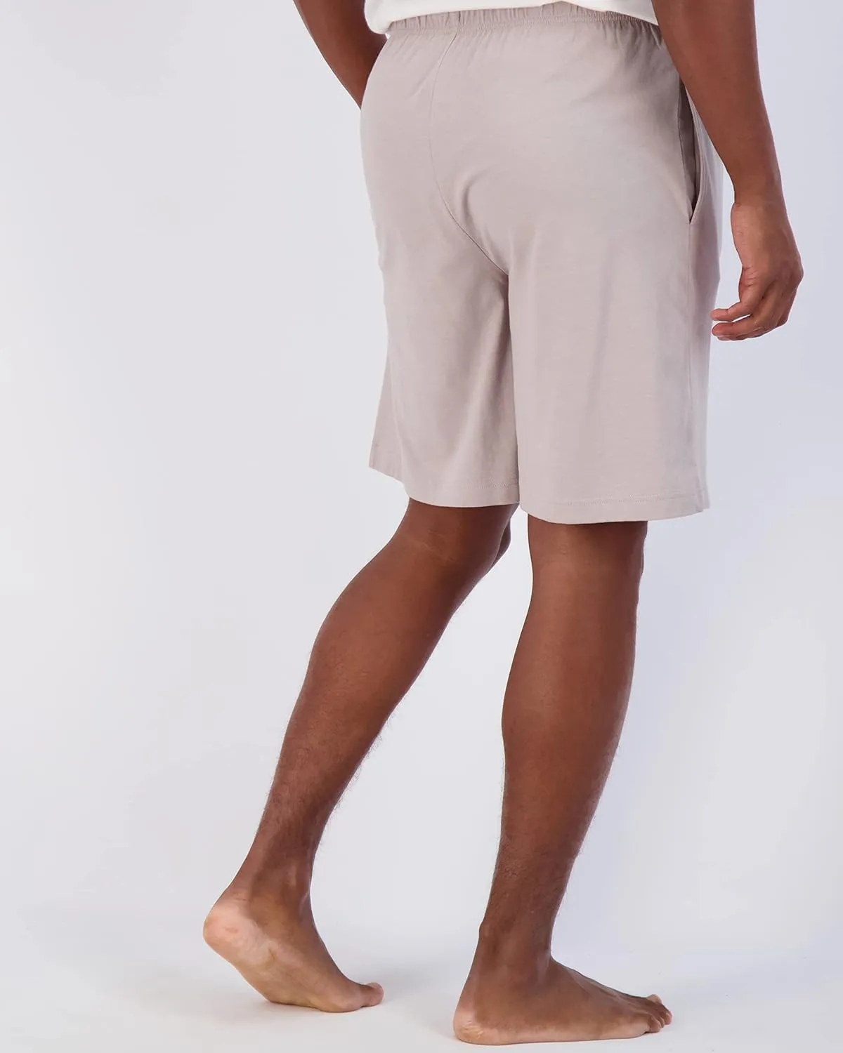 Real Essentials 3 Pack:Mens Cotton Ultra-Soft Knit Sleep Pajama Shorts & Lounge Wear (Available In Big & Tall)