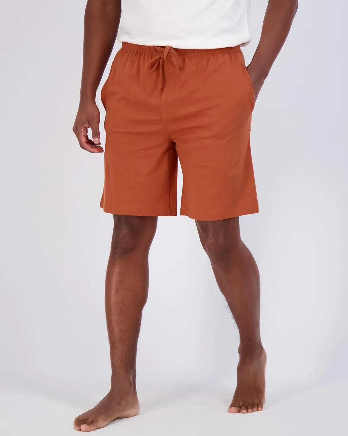 Real Essentials 3 Pack:Mens Cotton Ultra-Soft Knit Sleep Pajama Shorts & Lounge Wear (Available In Big & Tall)