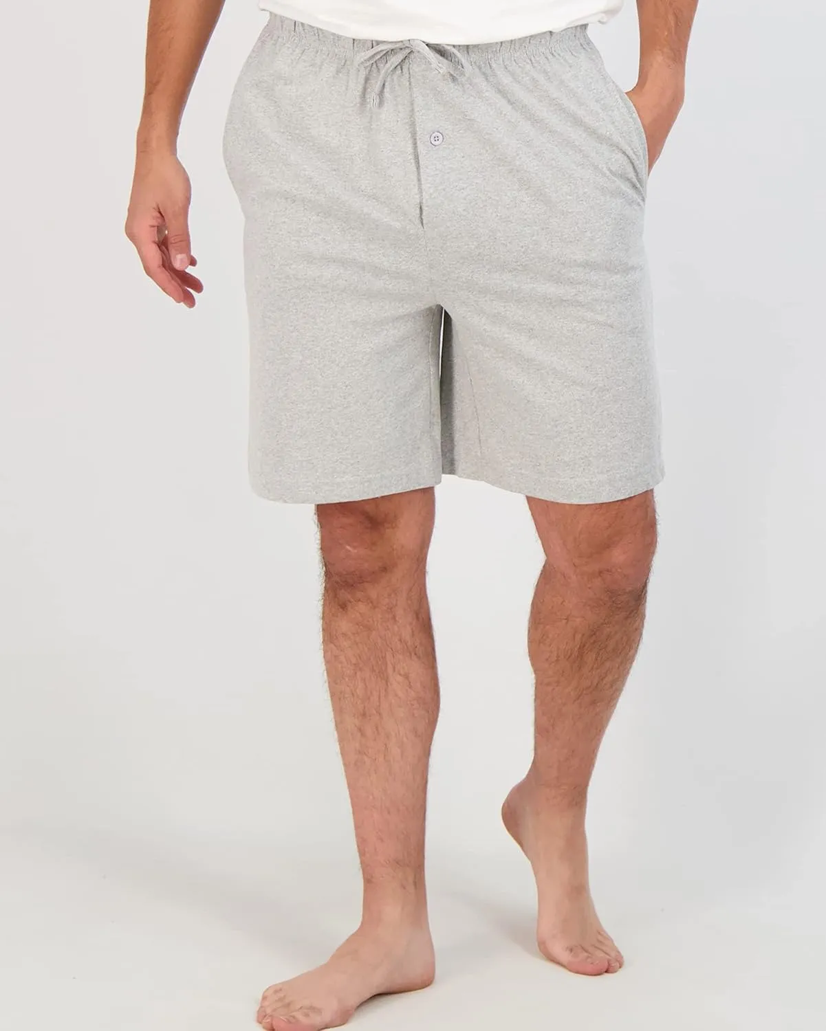 Real Essentials 3 Pack:Mens Cotton Ultra-Soft Knit Sleep Pajama Shorts & Lounge Wear (Available In Big & Tall)