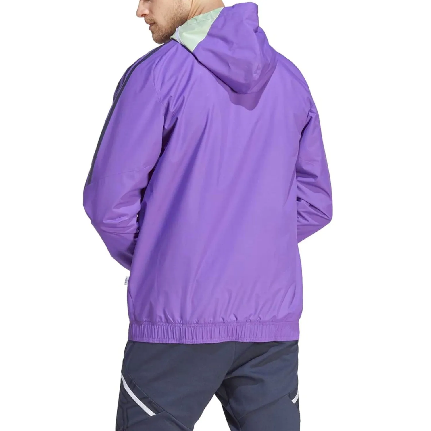 Real Madrid soccer training rain jacket 2023 purple - Adidas