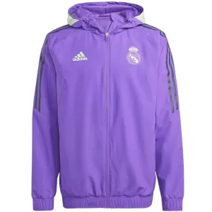 Real Madrid soccer training rain jacket 2023 purple - Adidas