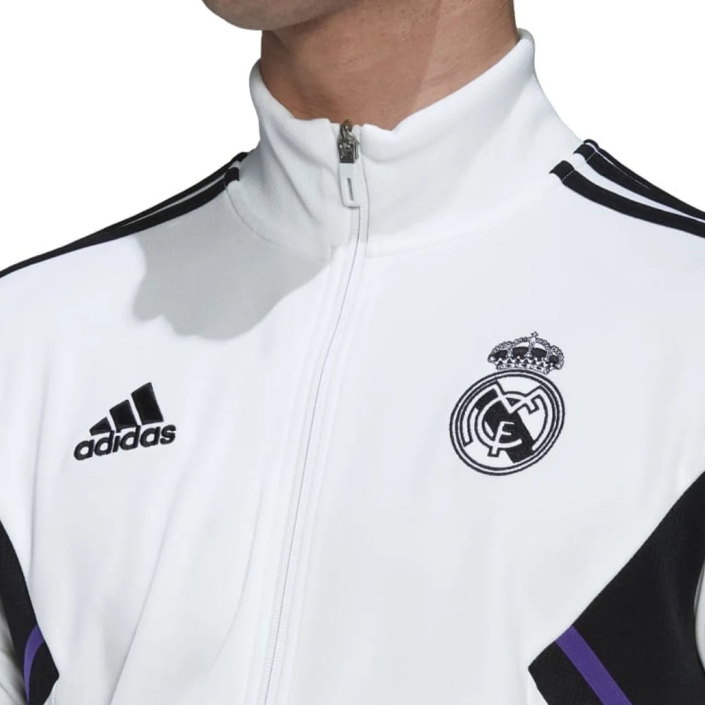 Real Madrid white training bench Soccer tracksuit 2022/23 - Adidas