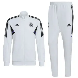 Real Madrid white training bench Soccer tracksuit 2022/23 - Adidas