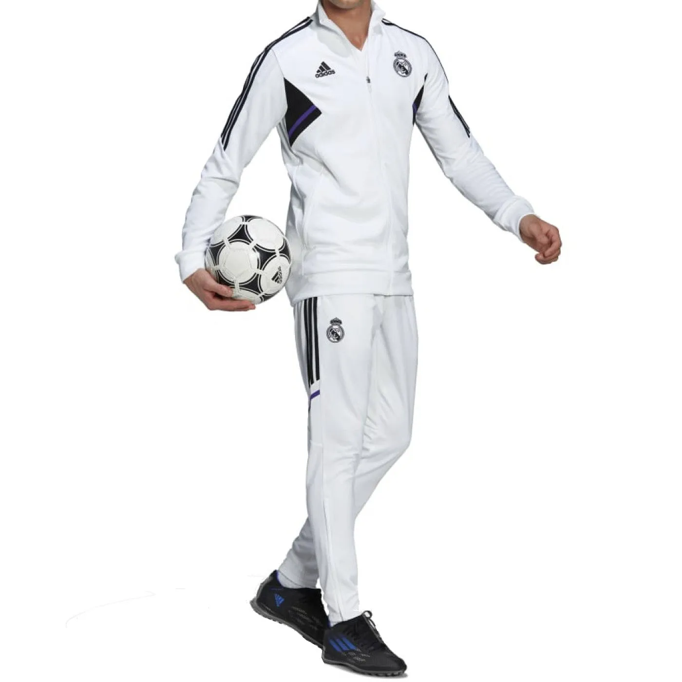 Real Madrid white training bench Soccer tracksuit 2022/23 - Adidas
