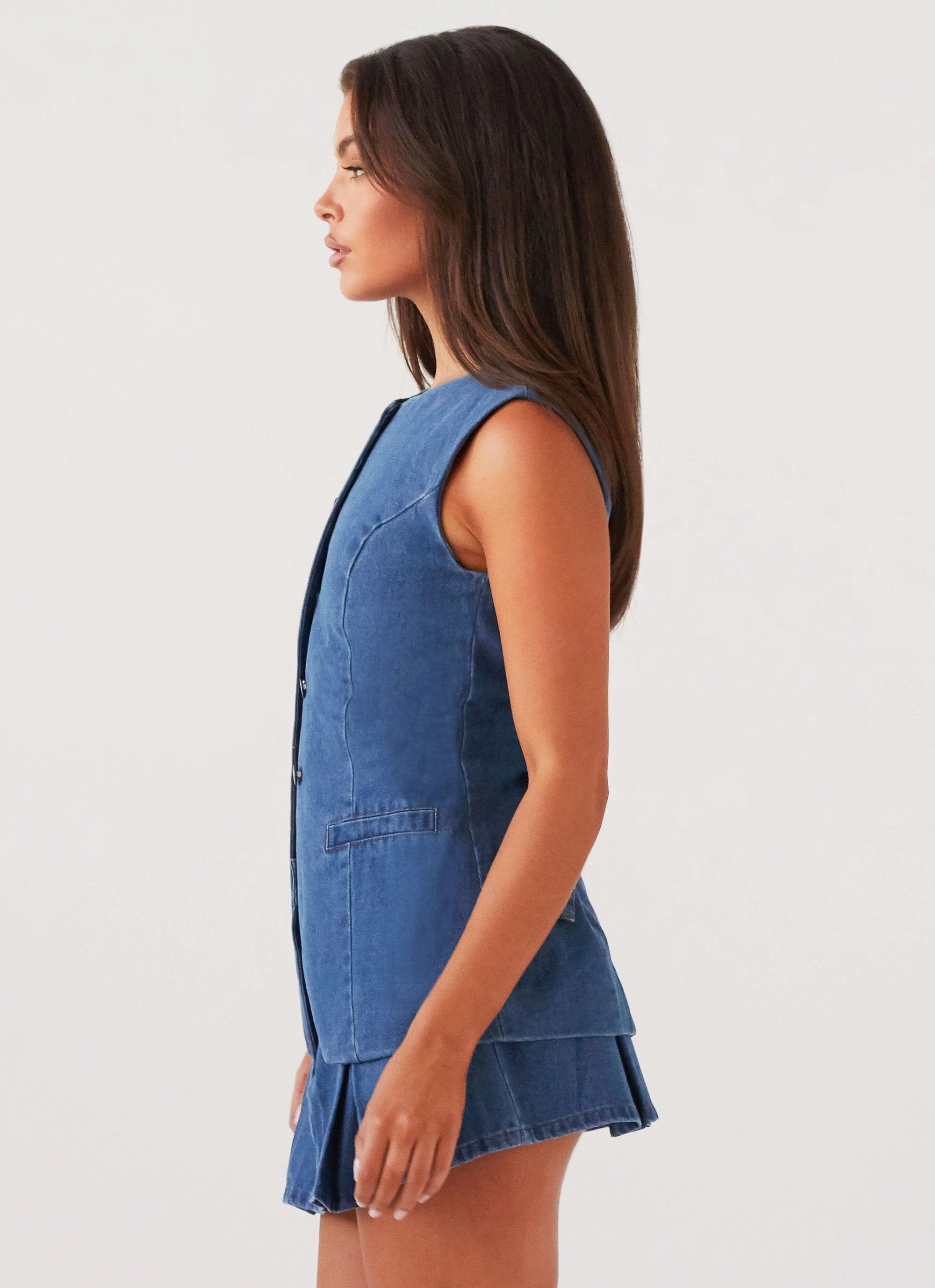 Wicking Inner Lining Born For Bordeaux Denim Vest - Indigo