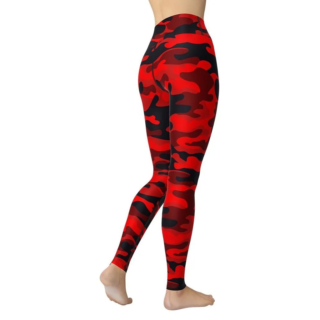 Red Camo Yoga Leggings