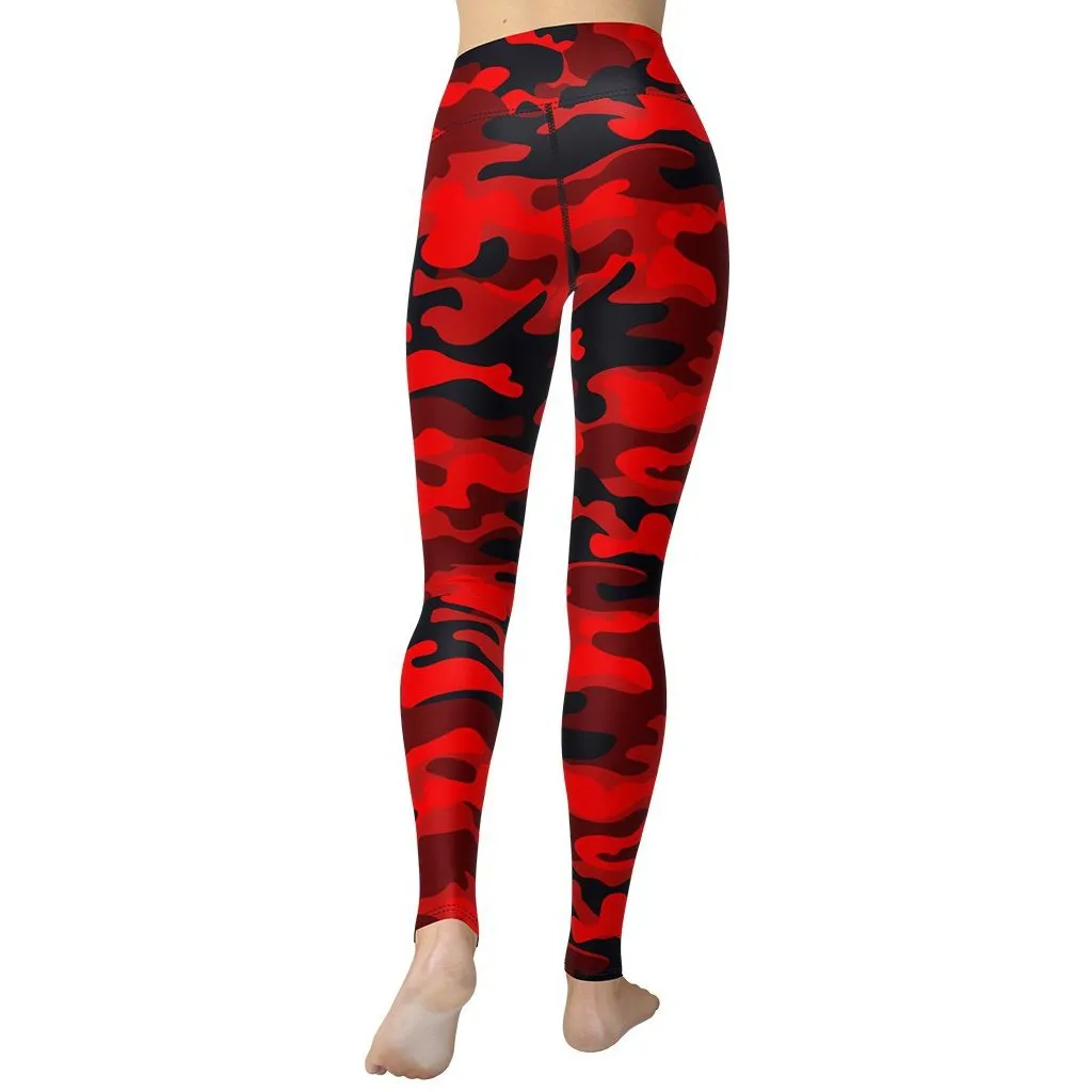 Red Camo Yoga Leggings