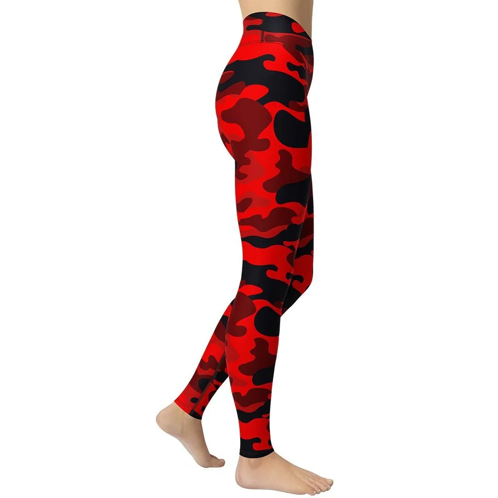 Red Camo Yoga Leggings