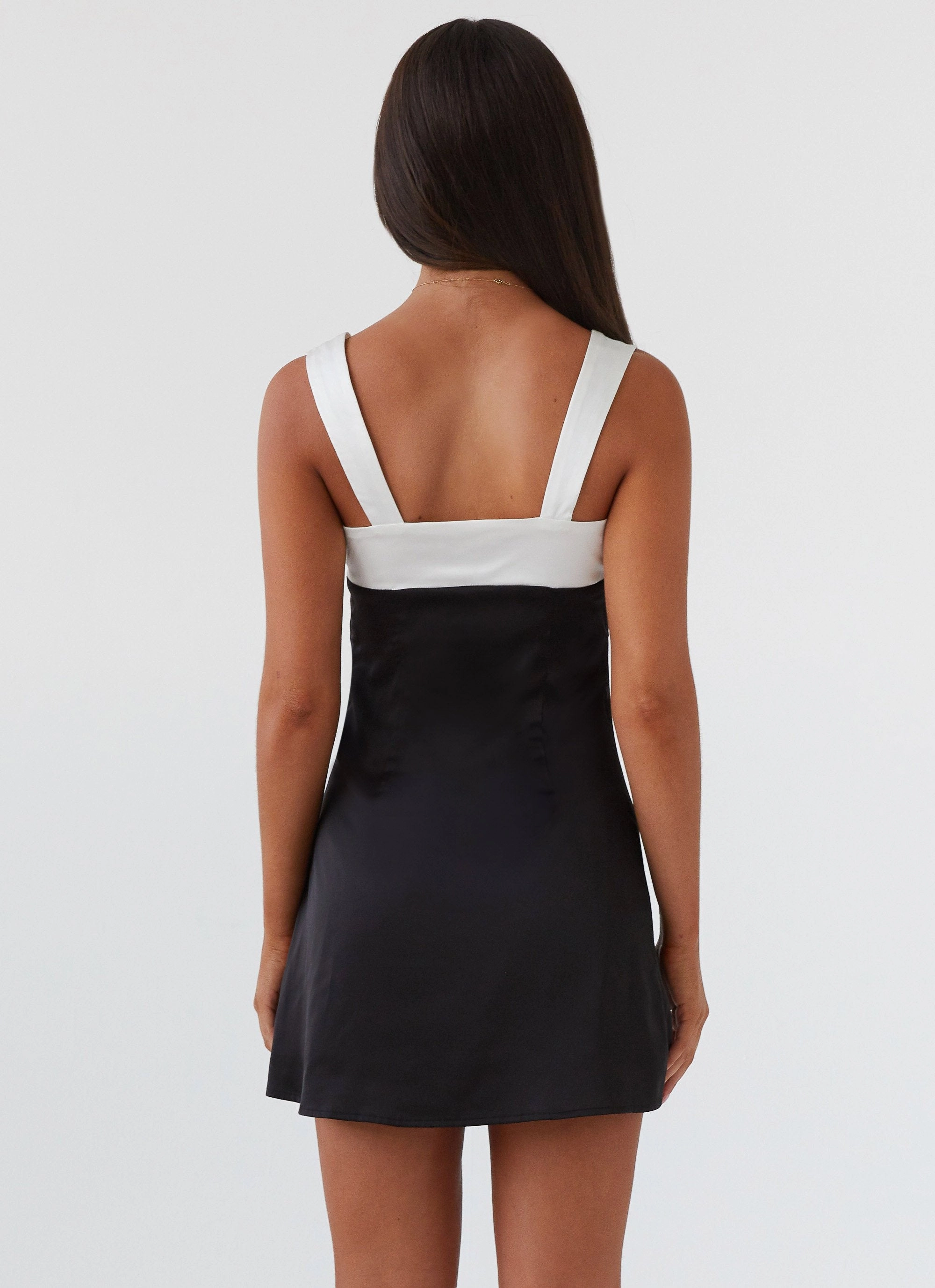 Bloom Soft Odette Satin Mini Dress - Onyx