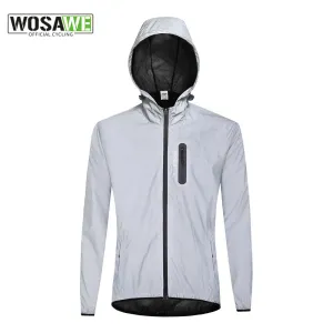 Reflective Jacket with Hoodie and Waterproof Windbreaker for Men Women Cycling Hiking Running Hip Hop Safety Jacket