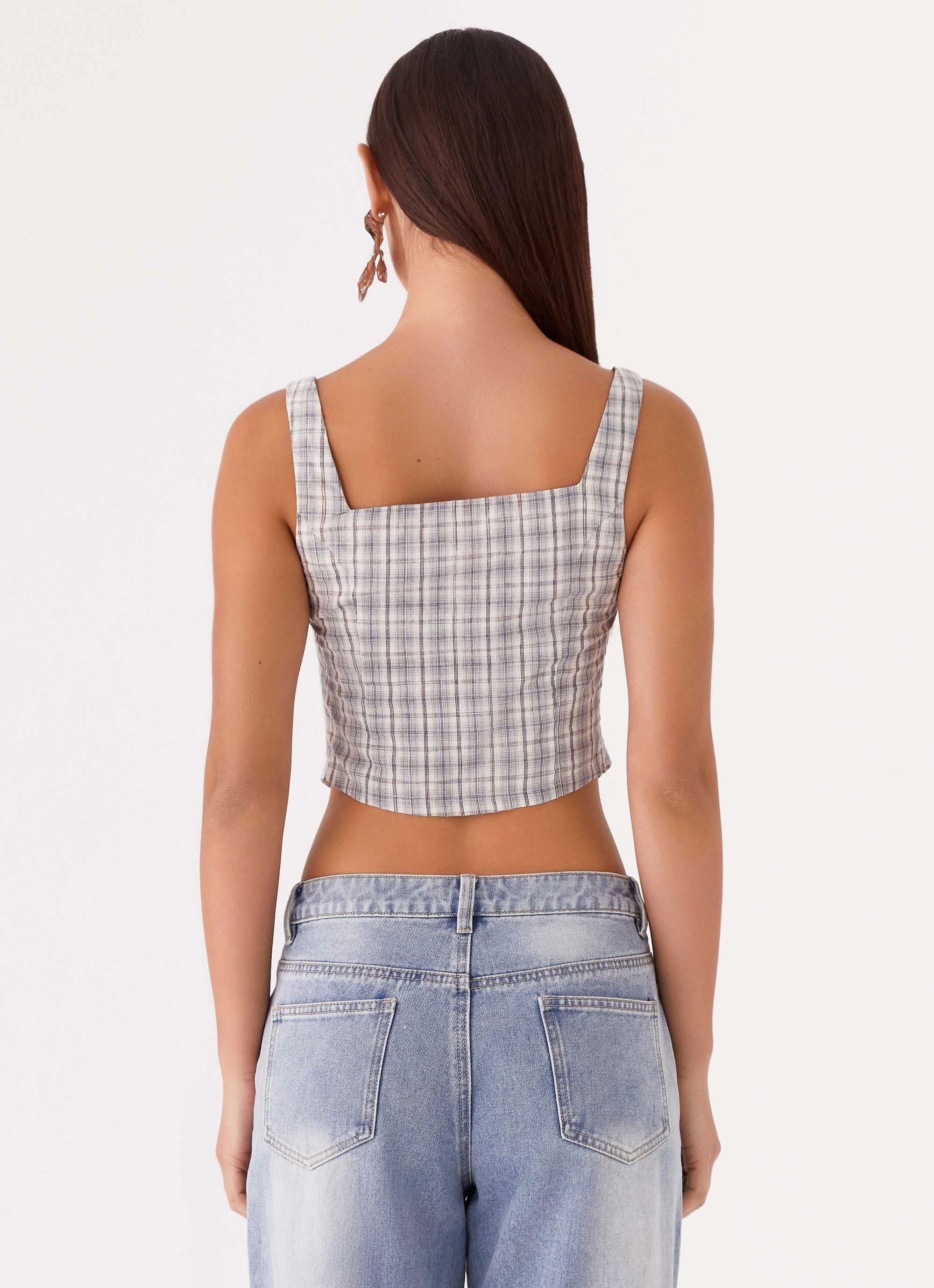 DoubleStitched Construction Oasis Dreams Tie Top - Check