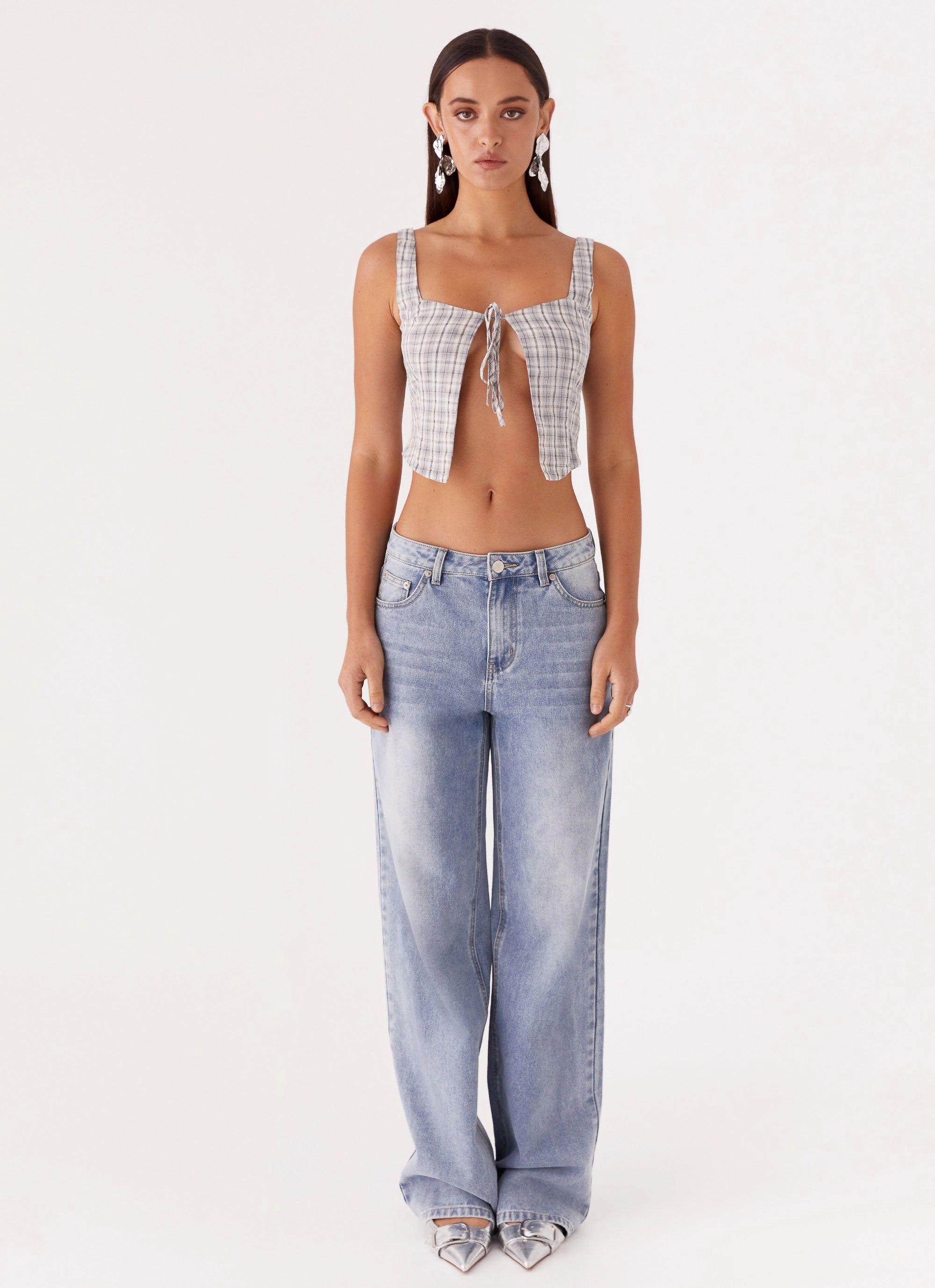 Airflow Mesh Lining Oasis Dreams Tie Top - Check