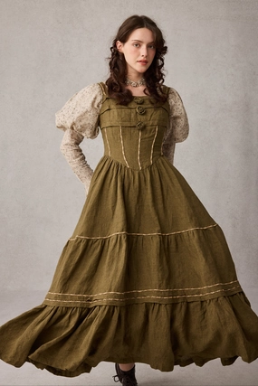 Magnolia 17 |Linen Corset dress Low Impact Manufacturing NonFadeFinish