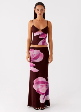 Casual Active Abrasion Resistant Fabric Alpha Maxi Skirt - Dark Chocolate
