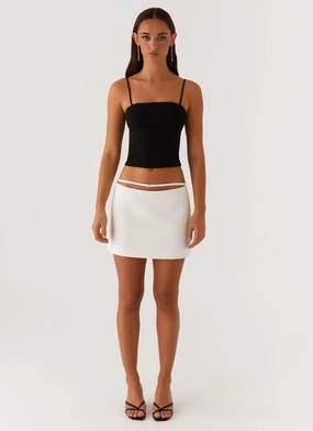 Wrinkle-Resistant Breathable back panel Concrete Jungle Mini Skirt - Off White