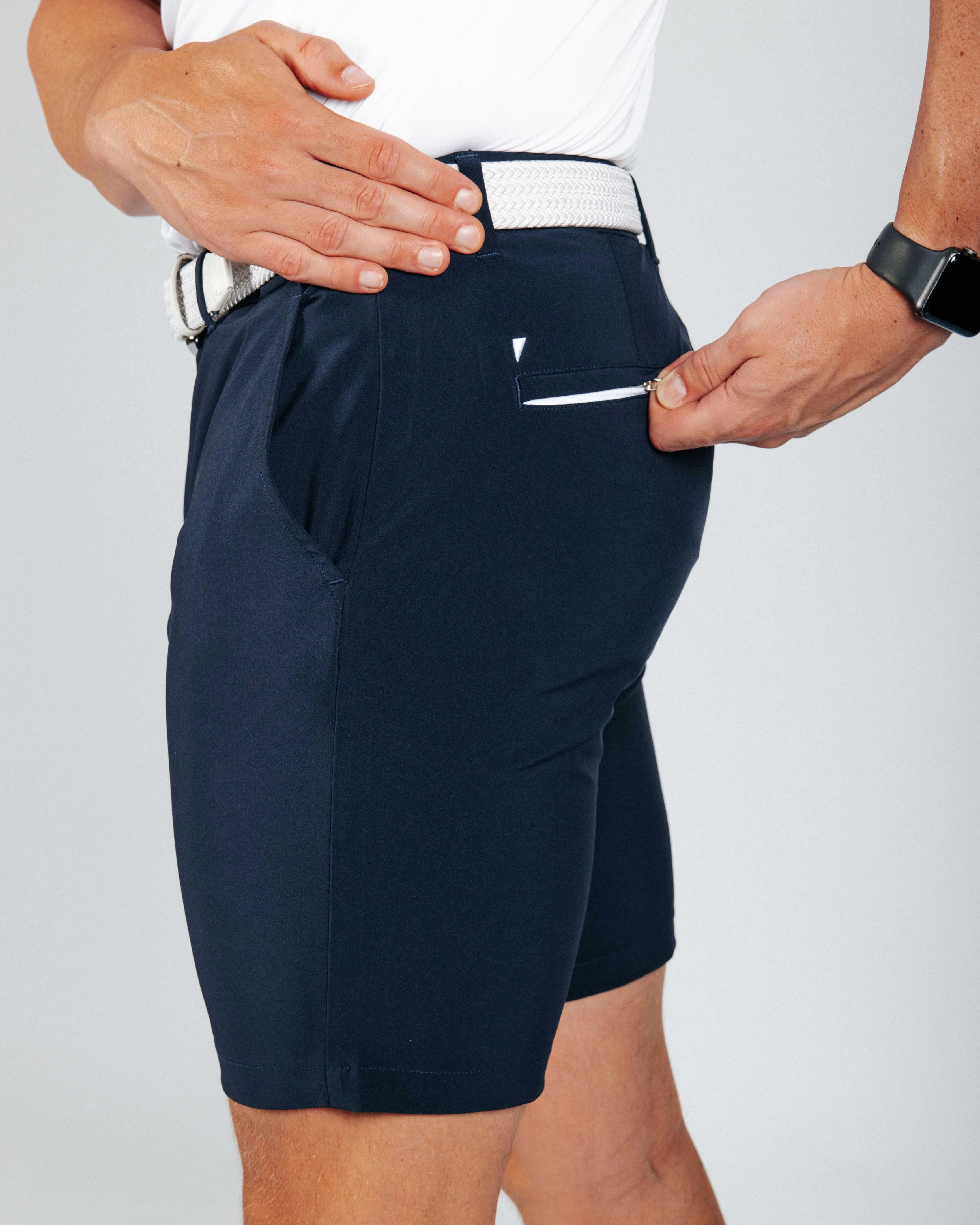 Men's Navy Blue Golf Shorts Quick-Dry Material