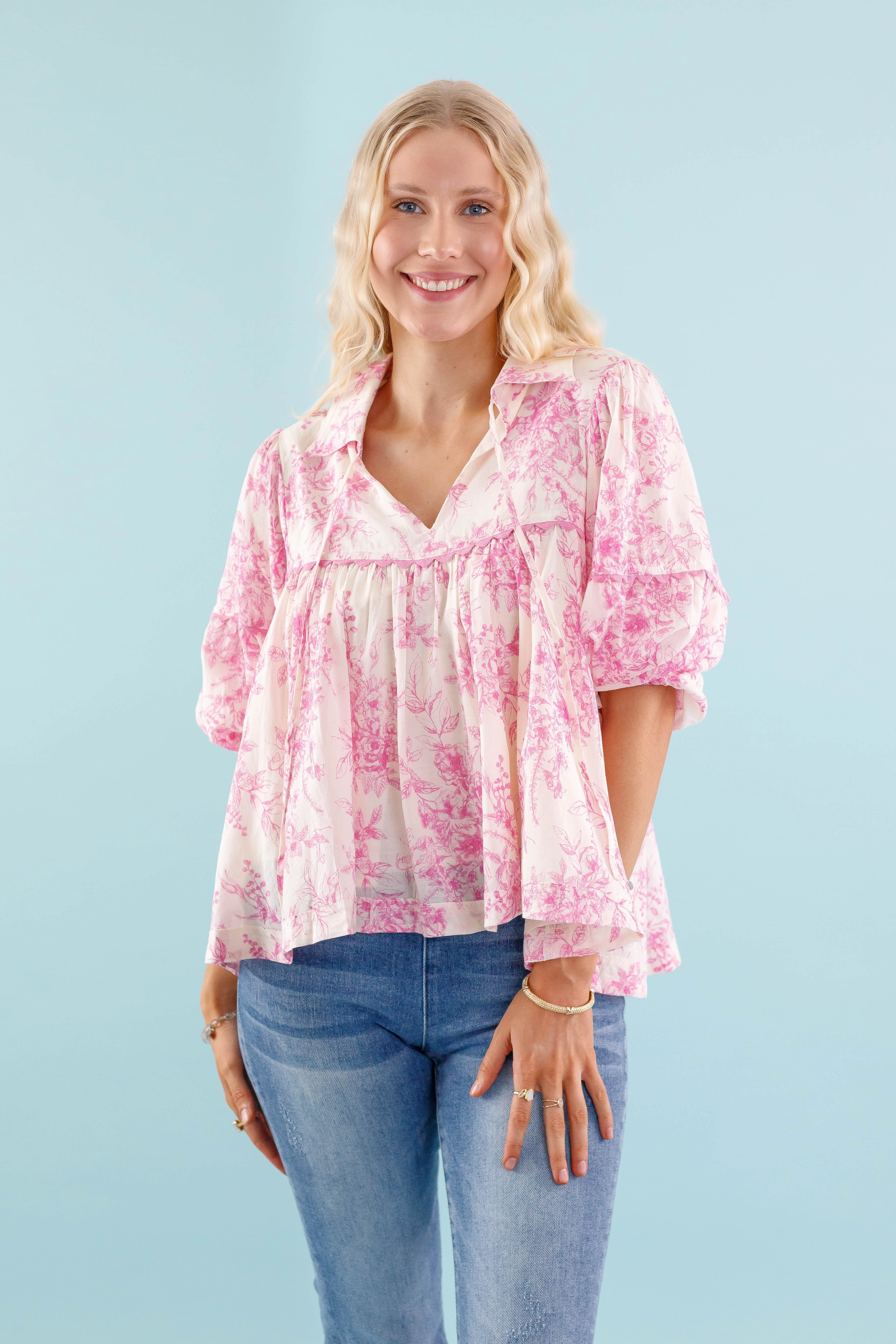 RESTOCK: Listen To the Wind Blouse-Pink Breathable Tank Durable Blend