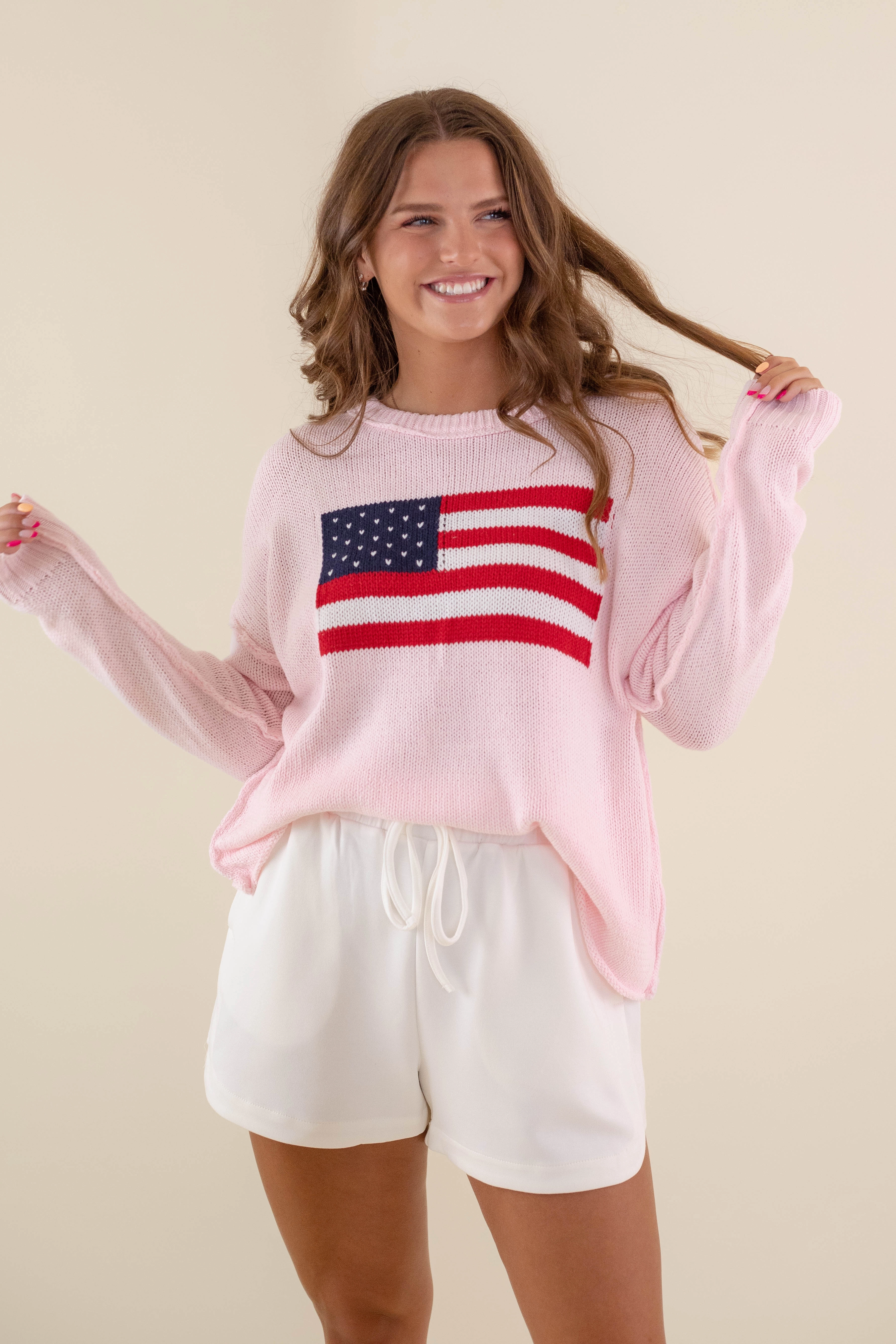 Antistatic RESTOCK: All American Sweater-Blush