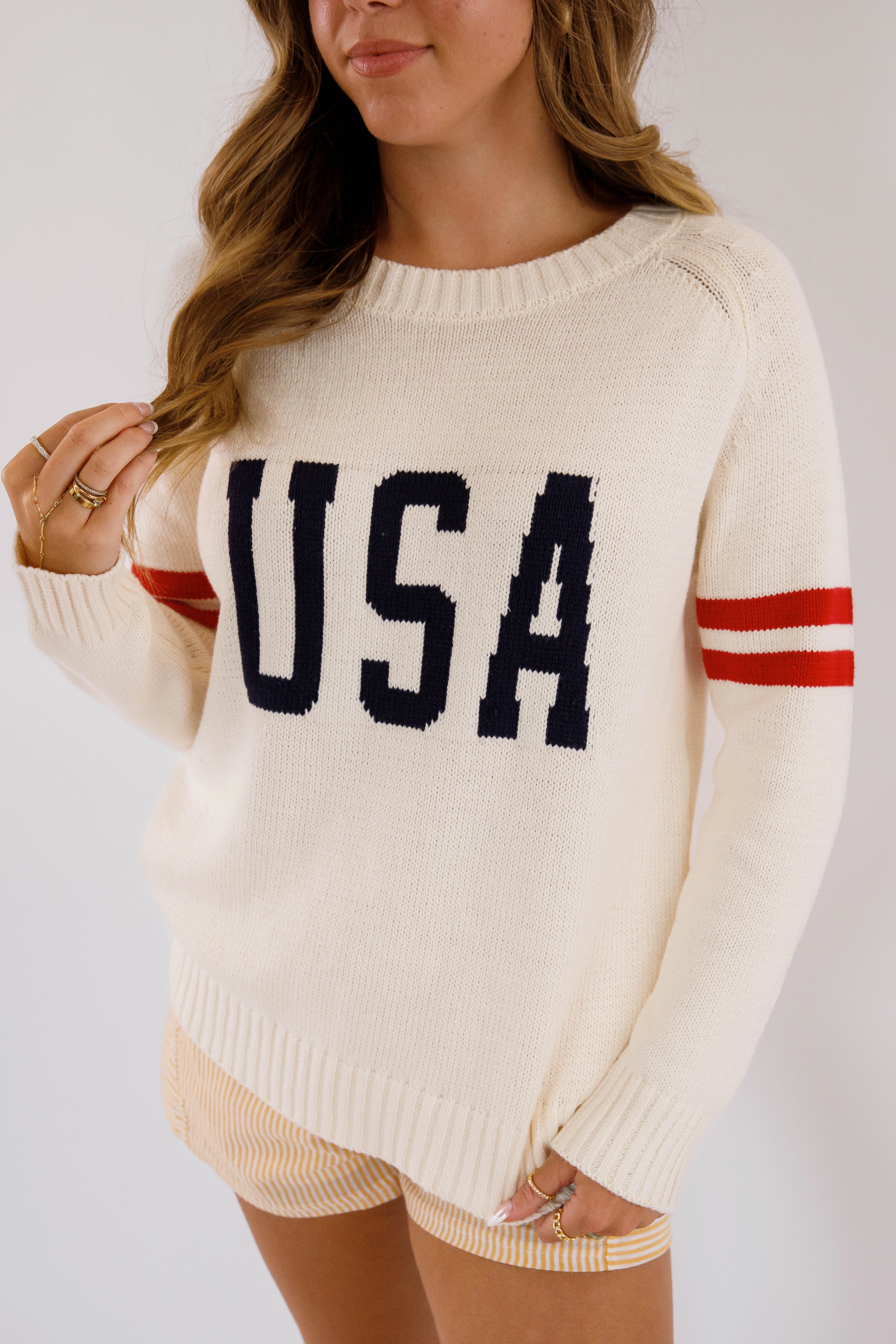 FrictionResistant Fabric Reinforced Seam Technique Party In The USA Sweater