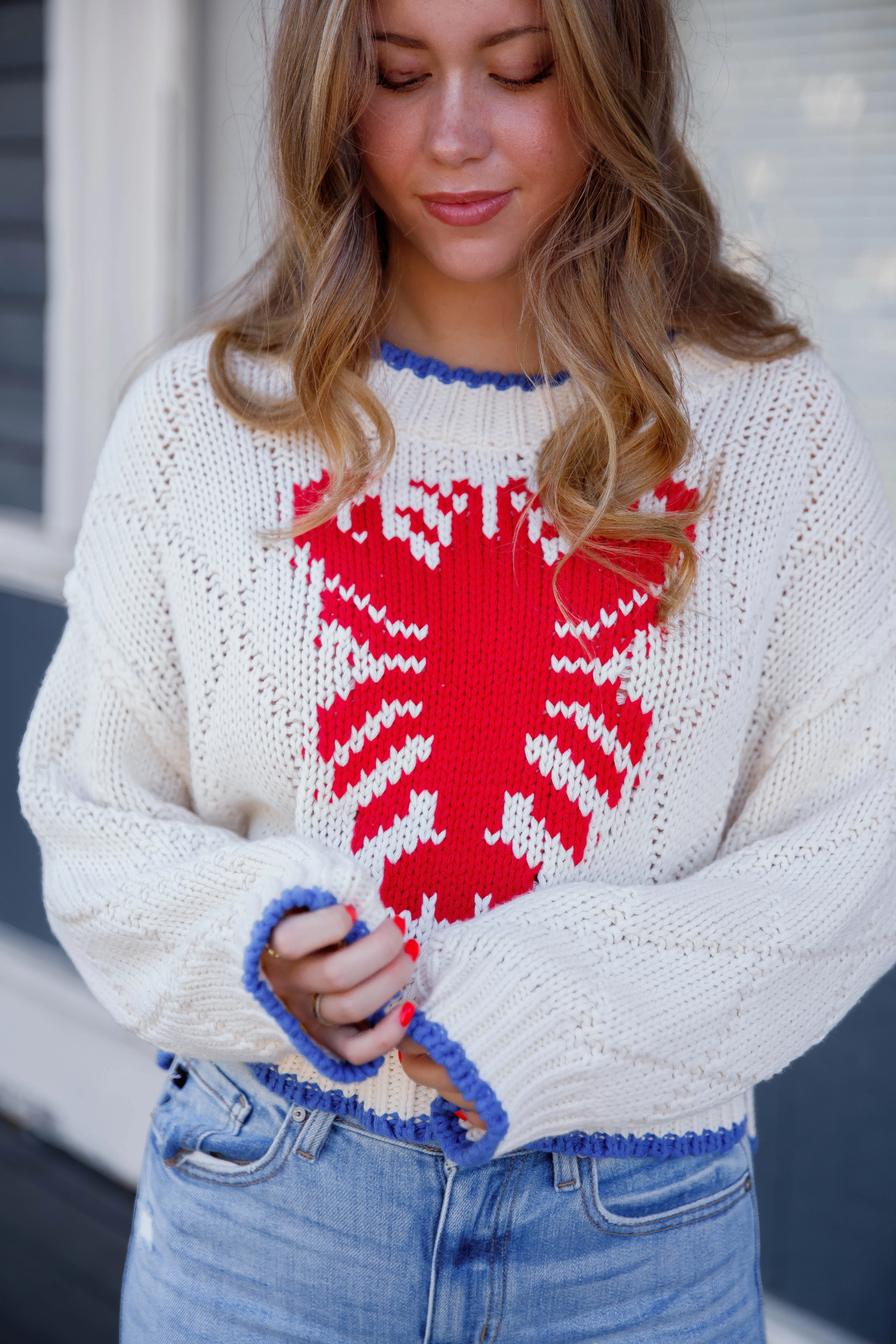 ReflectiveDetails DropShoulderConstruction Comfort At Sea Sweater