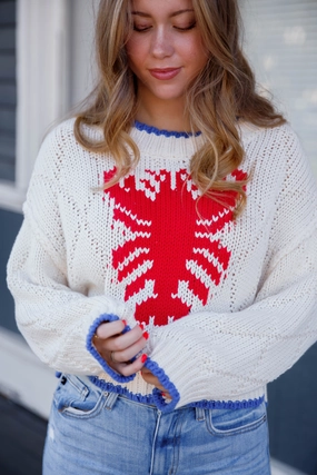ReflectiveDetails DropShoulderConstruction Comfort At Sea Sweater