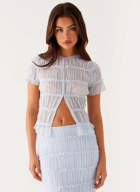 Daydreaming Top - Blue WaterRepellent Coating Low Profile Zipper