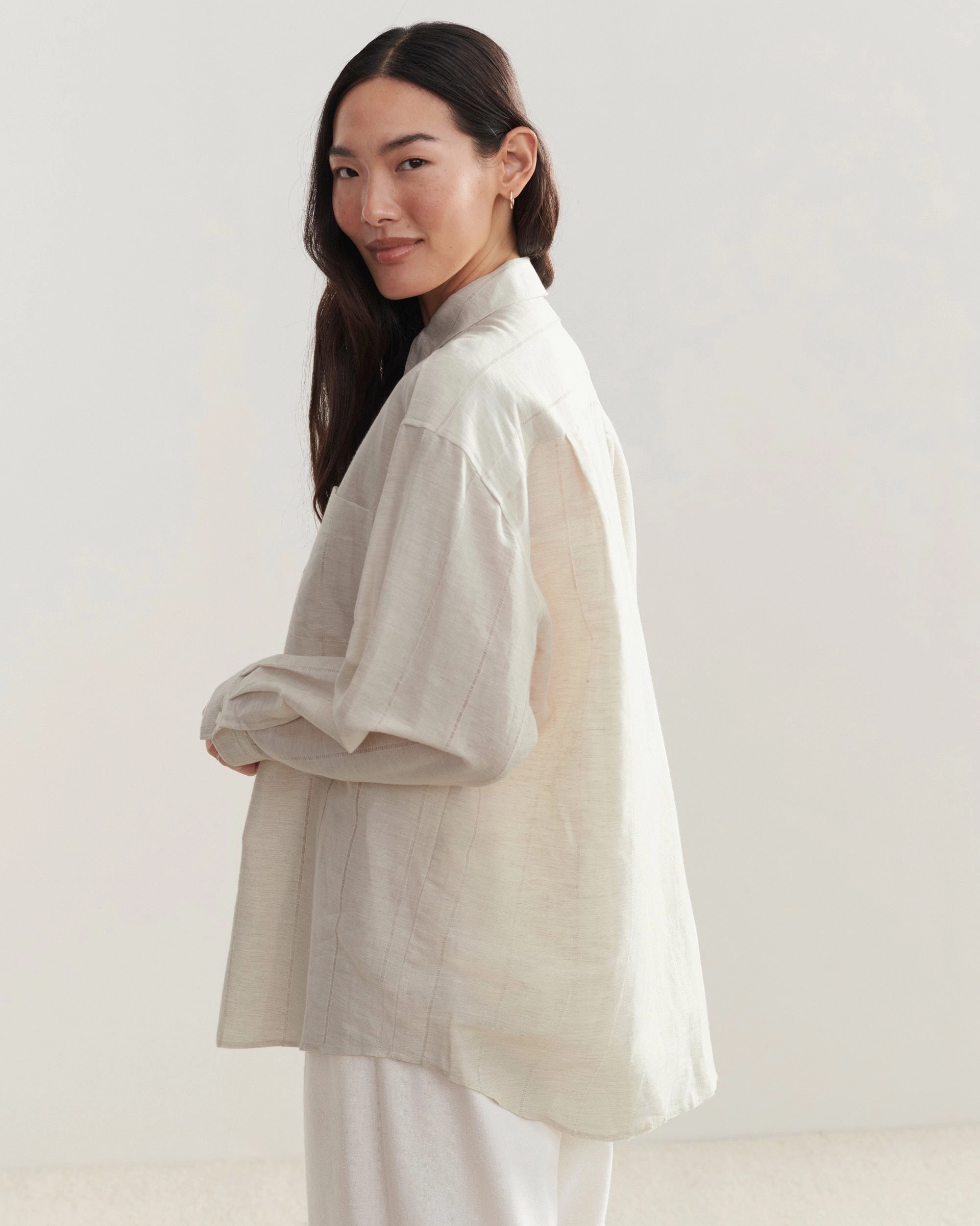 Oversized Shirt High Density Weave YarnDye Technique