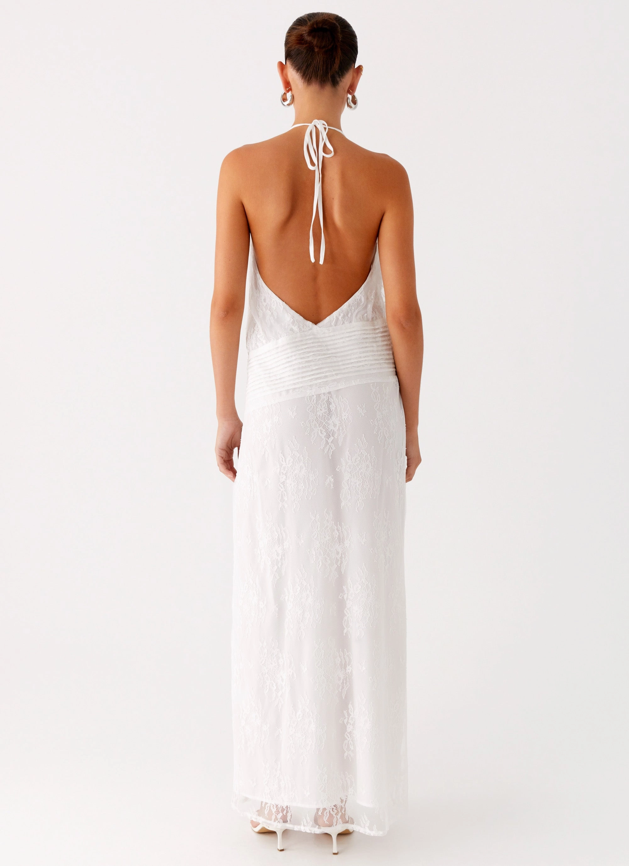 Flattering Design Reinhart Halter Maxi Dress - White