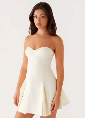 Smart Layer Wear Soft Layering Victoria Strapless Mini Dress - Butter