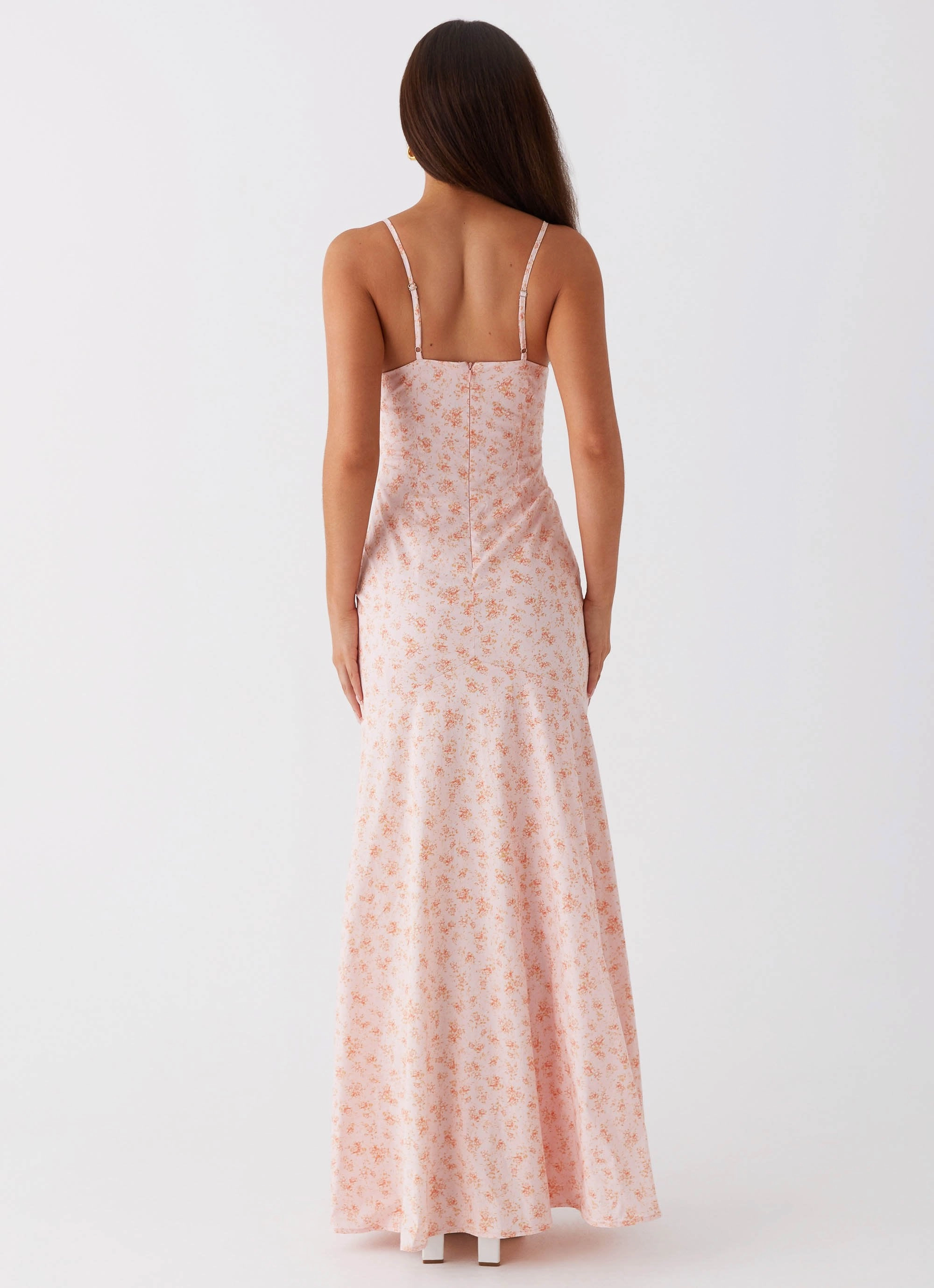 Britney Maxi Dress - Pink Ditsy Floral Vibrant fit