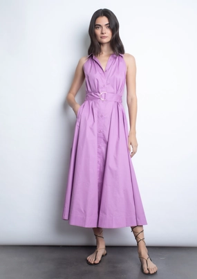 Trinidad Midi Dress - Lavender Flattering Silhouette Wear Ruffle Hem