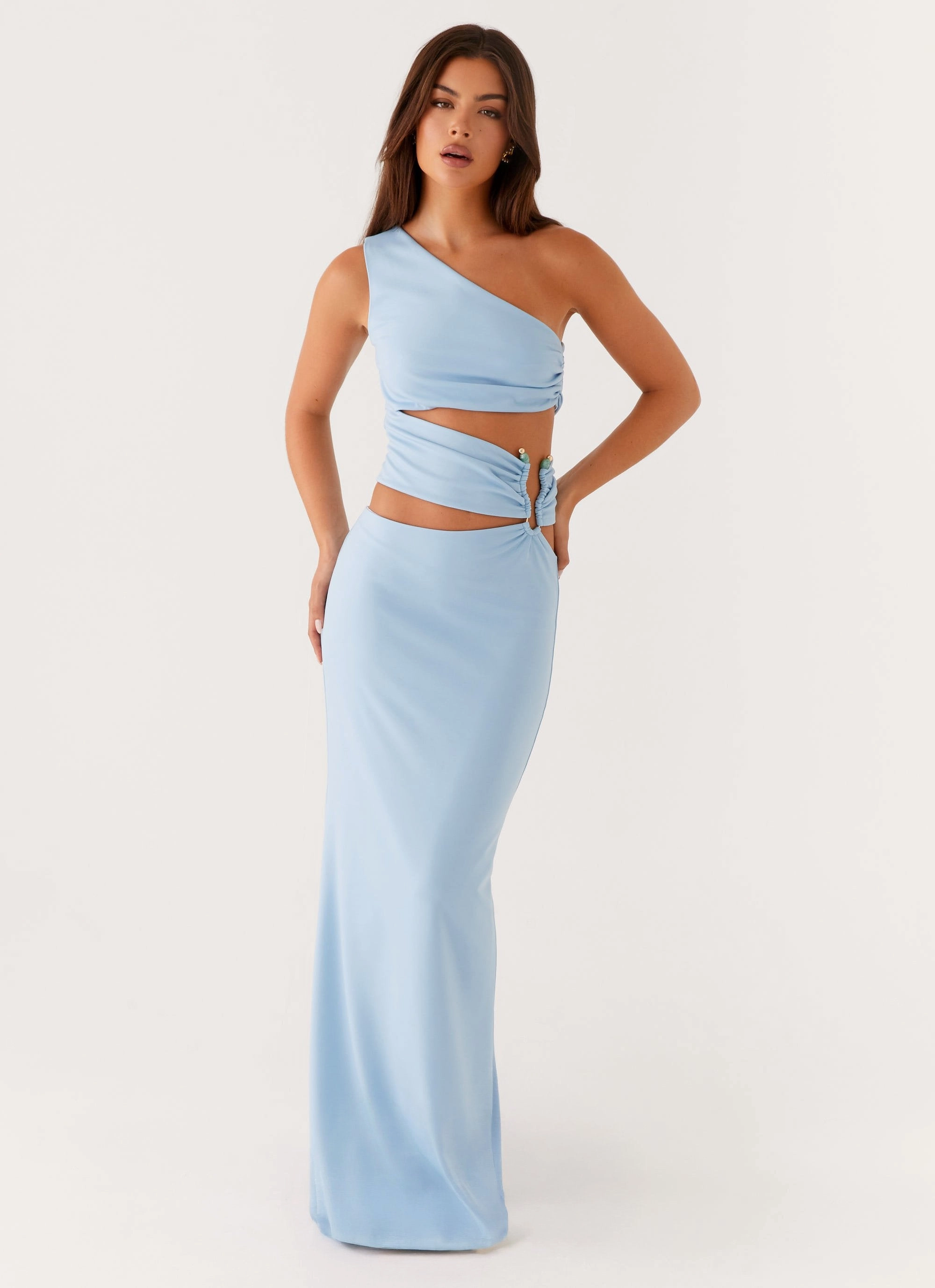 Relax Tones Laylani Cut Out Maxi Dress - Blue