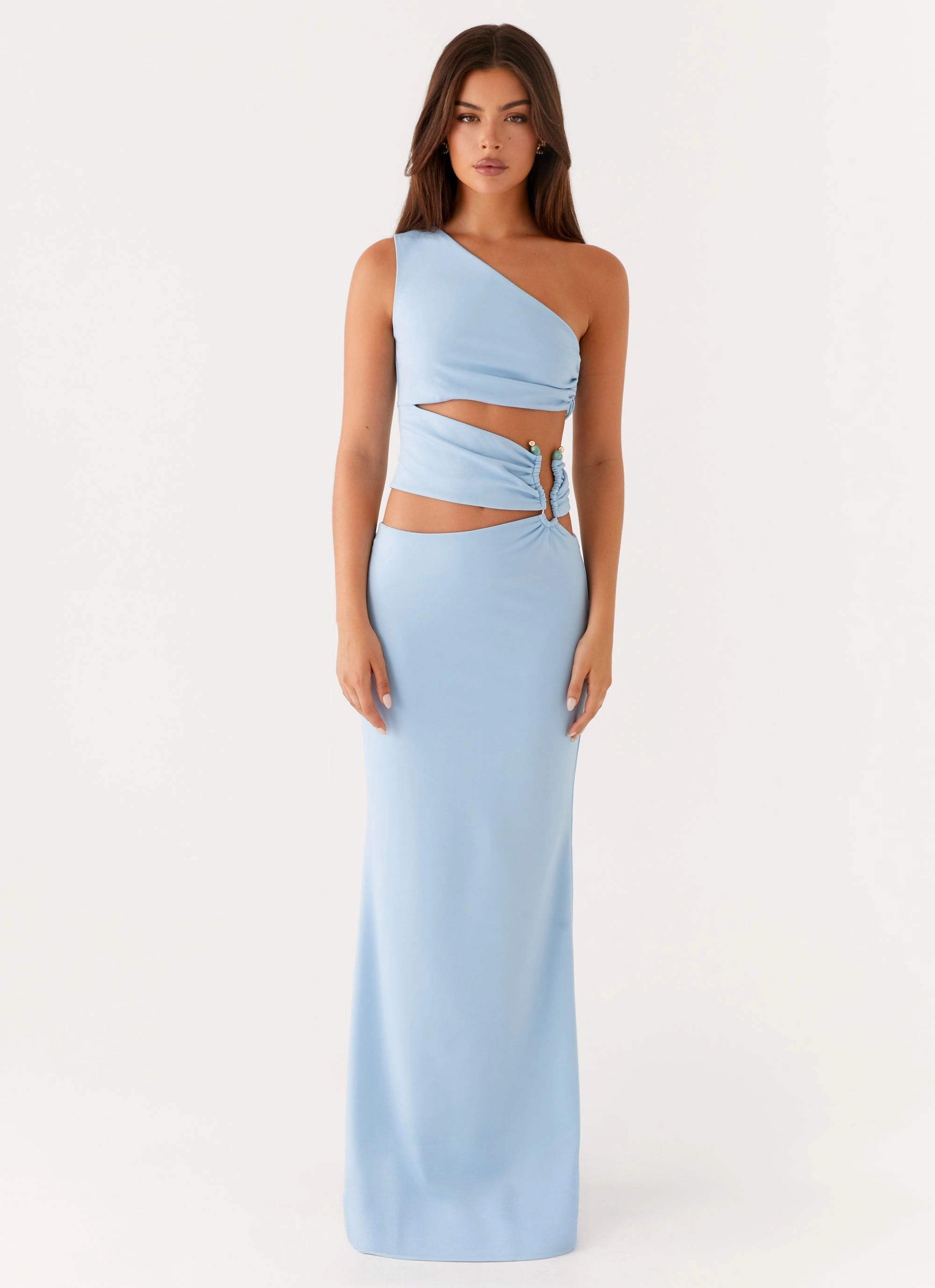 Hip-Flattering Laylani Cut Out Maxi Dress - Blue