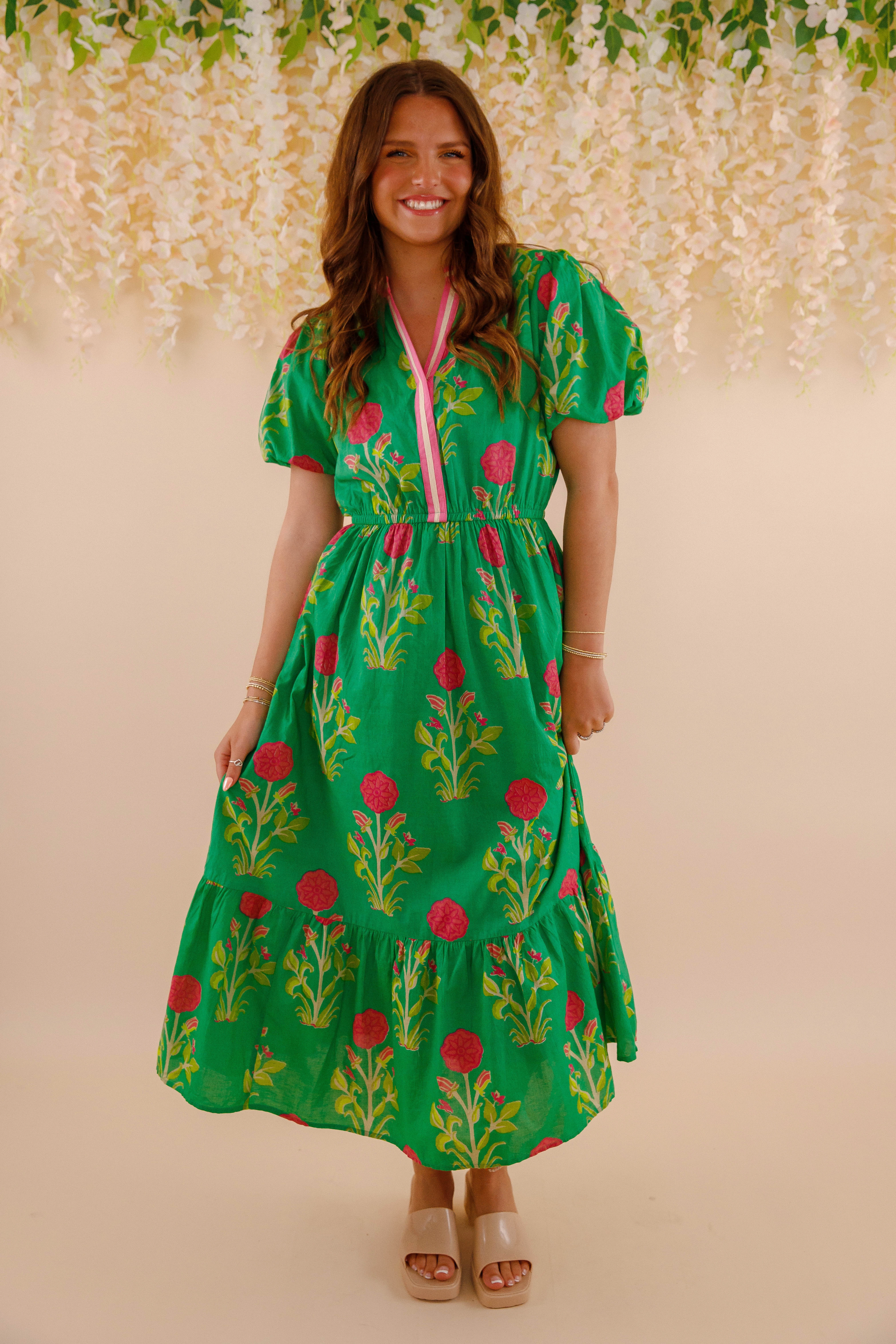 Art Event Bring Me Back To Life Midi Dress-Green