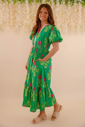 Bring Me Back To Life Midi Dress-Green Cocktail-Party